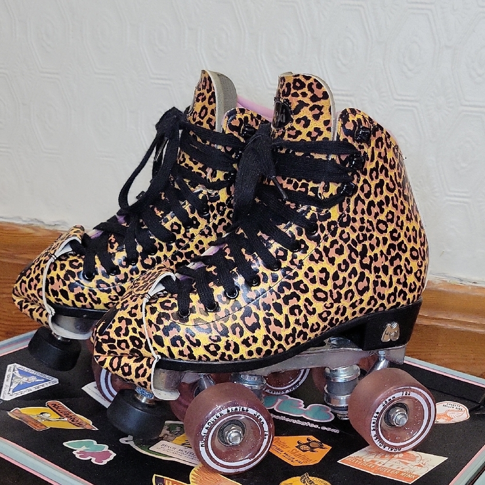 Moxi Leopard Roller Skates — Size‎ 3 (Women's) — Cheetah Print — W/ Original Box